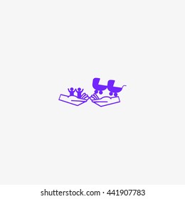 hand icon, baby, stroller