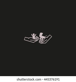 hand icon, baby, stroller