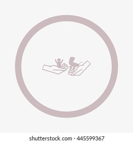 hand icon, baby, stroller