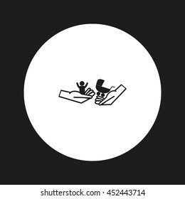 hand icon, baby, stroller