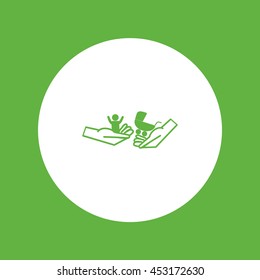 hand icon, baby, stroller