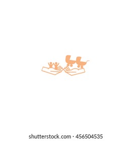 hand icon, baby, stroller