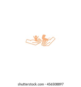 hand icon, baby, stroller