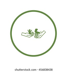 hand icon, baby, stroller
