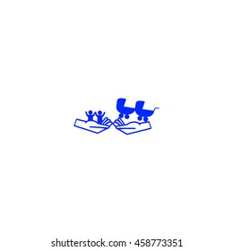 hand icon, baby, stroller
