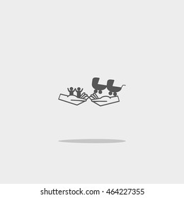 hand icon, baby, stroller