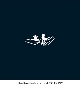 hand icon, baby, stroller