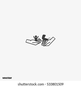 hand icon, baby stroller