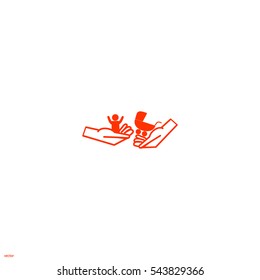 hand icon, baby, stroller
