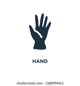 Hand icon. Black filled vector illustration. Hand symbol on white background. Can be used in web and mobile.