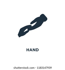 Hand icon. Black filled vector illustration. Hand symbol on white background. Can be used in web and mobile.