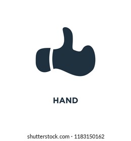 Hand icon. Black filled vector illustration. Hand symbol on white background. Can be used in web and mobile.