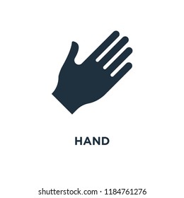Hand icon. Black filled vector illustration. Hand symbol on white background. Can be used in web and mobile.