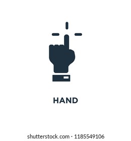 Hand icon. Black filled vector illustration. Hand symbol on white background. Can be used in web and mobile.
