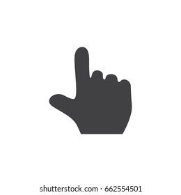 Hand icon in black on a white background. Vector illustration