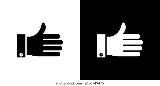 Silueta negra del icono de la mano para el Web, y el App móvil