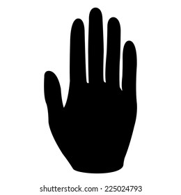 hand icon - black vector illustration