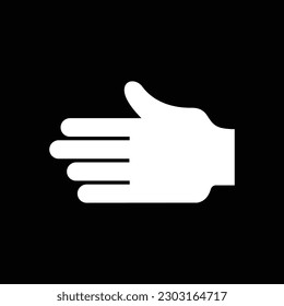 hand icon, black, vector illustration