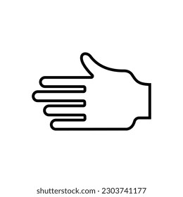 hand icon, black, vector illustration