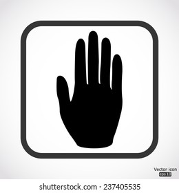 hand icon - black vector illustration