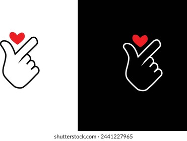 Hand icon black and white background 