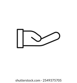 Hand icon black and white vector outline sign