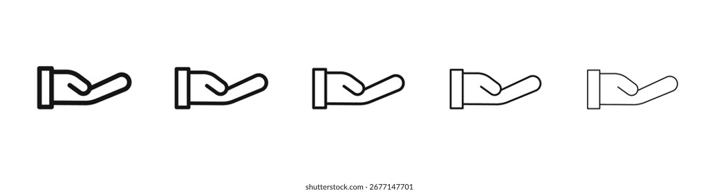 Hand icon black and white vector sign