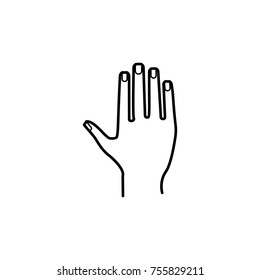 hand icon. Body part element. Premium quality graphic design. Signs, outline symbols collection, simple thin line icon for websites, web design, mobile app, info graphics on white background