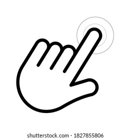 hand icon by pressing pin or fingerprint. vector illustration
