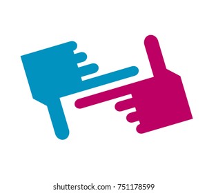 hand icon for camera capture vector, fit measure or click icon