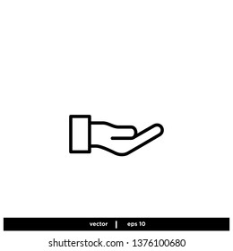 Hand icon care symbol 