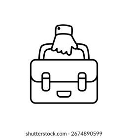hand icon carrying a briefcase, simple flat style, vector illustration, symbol, design logo template pictogram, for ui or ux isolated on white for mobile app, editable