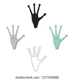 Hand icon in cartoon style isolated on white background. Space symbol stock vector illustration.