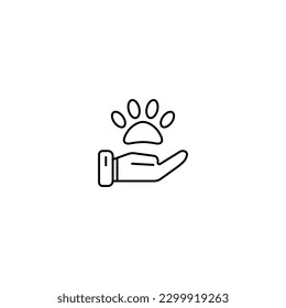 icono de mano con la imagen de la garra de gato color negro
