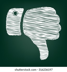 Hand icon with chalk effect 