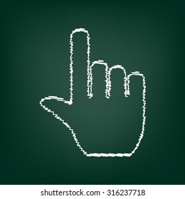 Hand icon with chalk effect 