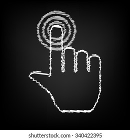 Hand icon with chalk effect 