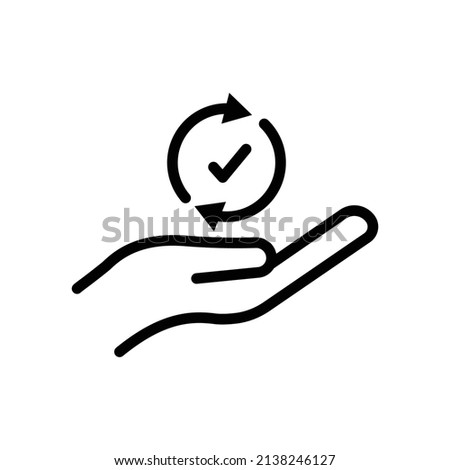 Hand icon and circle and check mark. line icon style. suitable for done icon, completed. simple design editable. Design template vector [[stock_photo]] © 