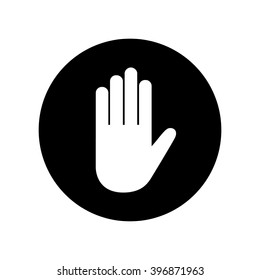 Hand icon in circle . Vector illustration