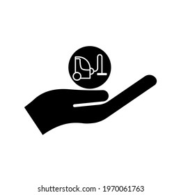Hand icon with Cleaner, dust, electrical, machine, vacuum. simple design editable. Design template vector