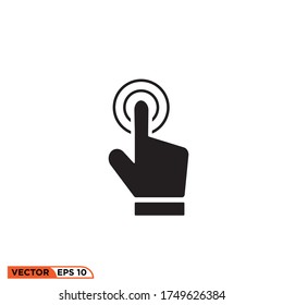 icono de mano clic, símbolo de aquí, elemento de diseño. vectores 10