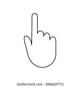 hand icon, click on a white background, vector illustration