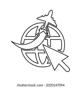 hand icon, click on a white background, vector illustration