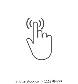 Hand icon. Click, touch sign. Vector illustration, flat design.