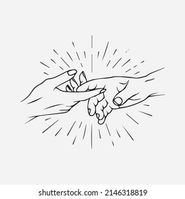 Vector de línea de colección de iconos de mano Ilustración