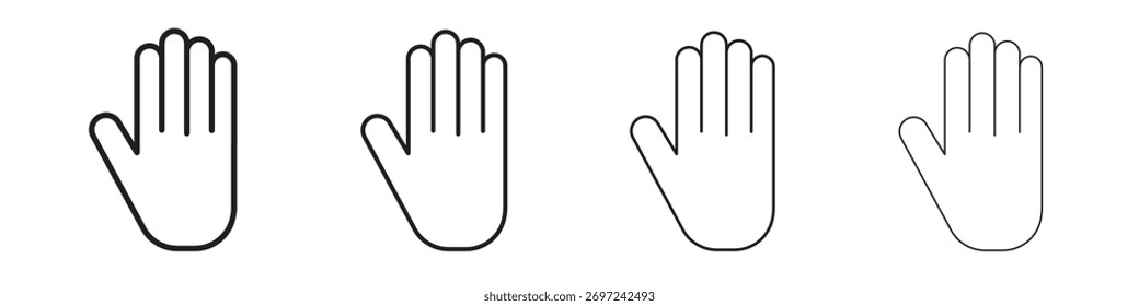 Colección de icono de mano. Signo de Vector de línea, símbolo para Web y móvil