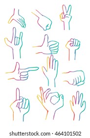 Hand icon collection. Sketchy style.
