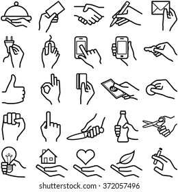 Hand icon collection - vector illustration 