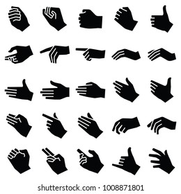 Hand Icon Collection - Vector Silhouette Illustration