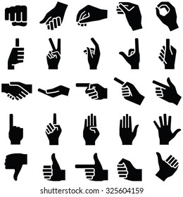 Hand icon collection - vector silhouette illustration 